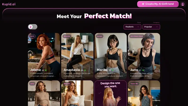 Kupid AI kuvakaappaus